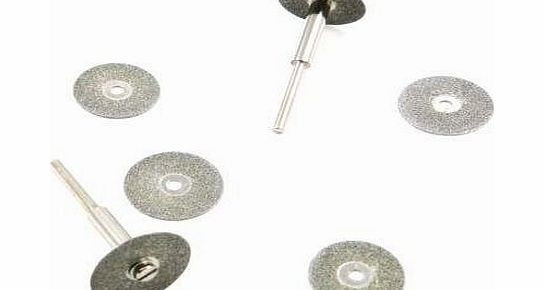 Toolzone 6Pc Diamond Coated Mini Cutting Disc Wheels for Hobby Drills