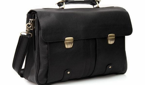 Real Cow Leather Mens Business Briefcase 16`` Laptop bag,N3820