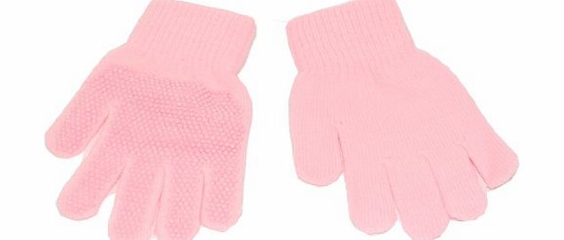 Top Brand Childrens magic gripper gloves. BNWT. Available in choice of 7 colours; red, navy blue, lilac, pale blue, black, baby pink or purple. Super stretchy, fits 4-10 year olds. (Baby Pink)