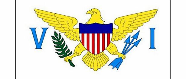 Top Brand Pack of 12 USA Virgin Islands 4`` x 6`` Table Flags With Sticks amp; Bases
