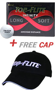 Top Flite Infinity - Awesome Distance (Dozen) With FREE CAP