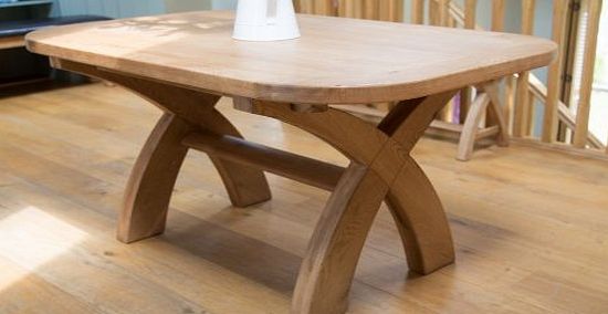 Top Furniture Country oak cross leg oval end dining table - 140cm