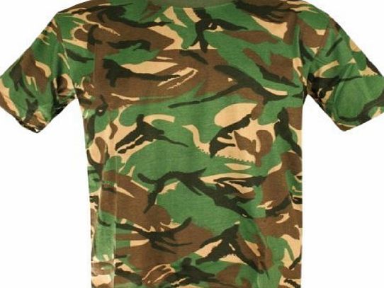 Top Gun Kids Army Camouflage T-Shirt Camo Fits Age 7-8 Yrs Chest 30``