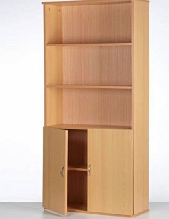 Top Home Solutions Wooden Bookcase Storage Cabinet Cupboard with 5 Shelves & 2 Doors