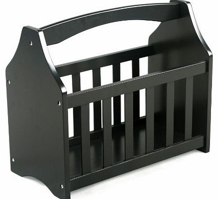 Top Home Solutions Wooden Magazine Rack, Black