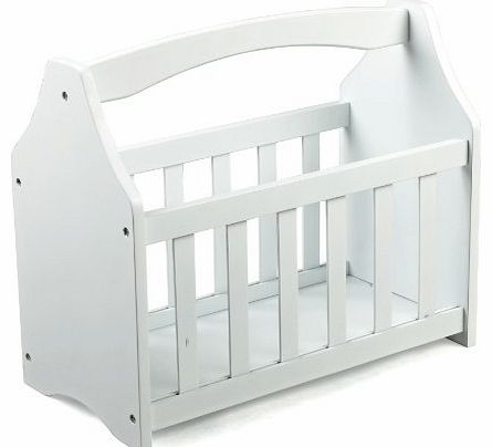 Top Home Solutions Wooden Magazine Rack, White