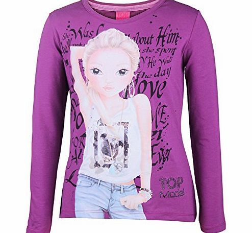 Top Model Girls Long Sleeve Sweatshirt - Purple - Violett (amethyst 973) - 8 Years