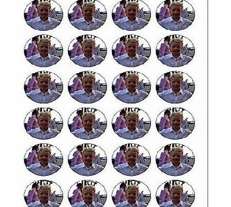 Top That 24 PRECUT Personalised Your Photo Edible Wafer Paper Round Cake Toppers Decorations- Send us your photo