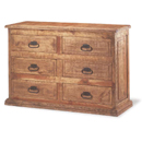 Topaz Mexican pine 6 drawer low chest furniture