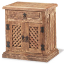 Topaz Mexican pine lattice bedside furniture