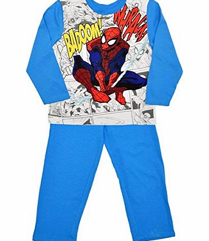 TopsandDresses Childrens Boys and Girls Long Sleeve Character Pyjamas Pjs -Spiderman Blue 8