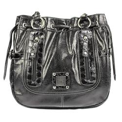 Female Torr804 Nylon/PVC Upper Textile/Nylon Lining Bags in Black Patent Croc