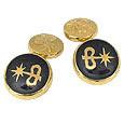 Torrini Black Enamel 18K Gold Logo Cufflinks