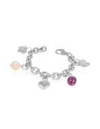 Torrini Sterling Silver and Gemstone Charm Bracelet