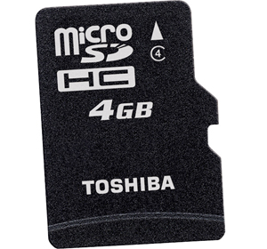 Toshiba Micro SD High Capacity (MICROSD-HC) Memory Card - 4GB Class 4 (118x)