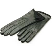 Totes 3 Point Leather Fleece Lined Glove Black Medium