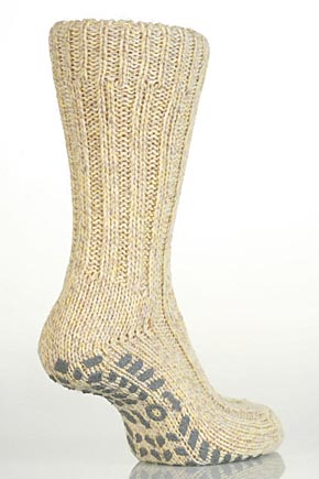 Ladies 1 Pair Totes Naturals Wool Blend Slipper Sock Yellow Melange