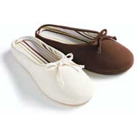 Totes Memory Foam Clog Slippers Chocolate Stripe Size 4
