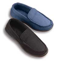 Totes Mens Pillowstep Mocassin Slippers Navy Small
