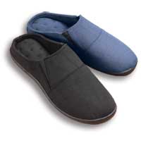 Totes Mens Pillowstep Mule Slippers Navy Medium