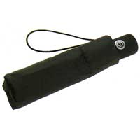 Totes Thin 4 Section Auto Open/Close Plain Umbrella Black
