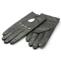 Unlined Punched Leather Driver Black Medium