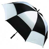 Totes Windproof Double Canopy Black and White
