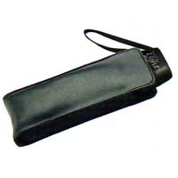 Totes Wonderlight Pocket Miniflat Umbrella Black plus Leather Case