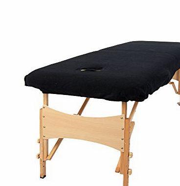 Towelsrus Luxury Massage Couch Cover WITH Face Hole, Black