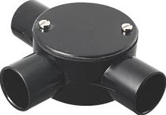 Tower, 1228[^]91278 3-Way Tee Box 25mm Black Pack of 1 91278