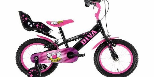 Townsend Girls Diva Bike - Pink/Black, 4-6 Years