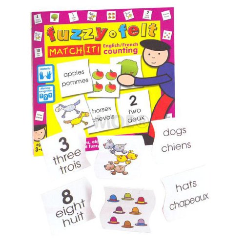 Toy Brokers Fuzzy-Felt English/French Counting Match It