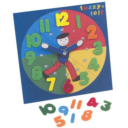 Toy Brokers Fuzzy-Felt Teaching Clock