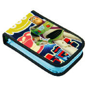 3 clamshell filled pencil case