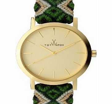 Toy Watch Toywatch Maya Womens Quartz Watch with Gold Dial Analogue Display and Green Strap MYW06GD - 0.94.0060