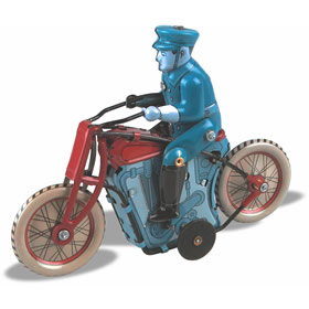 Policeman on Bicycle Tin Toy