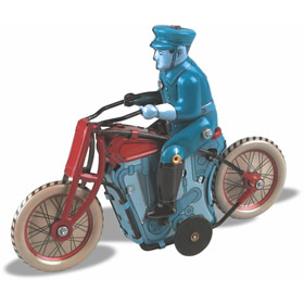 Policeman on Bicycle Tin Toy