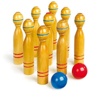 Wooden Skittles Game