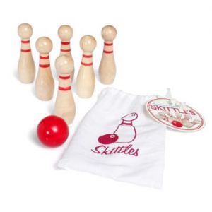 Wooden Skittles in a Bag