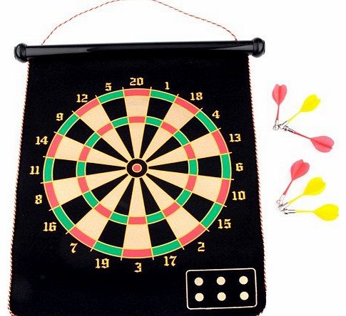 Toymall Two Sides Magnetic Dartboard with 6 Magnet Darts