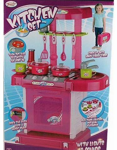 Toyrific  - Girls Complete Pink Electronic Kitchen Toy Set - Lights And Sound