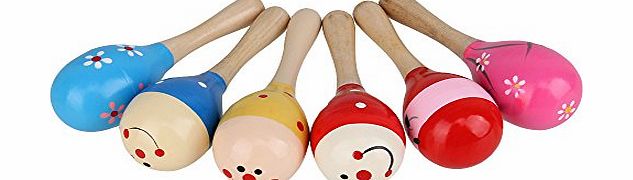 TOYS AND GAMES Colorful Wooden Maraca Rattles Musical Party Child Baby Beach Shaker Toys Pack Of 5
