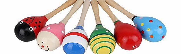 TOYS AND GAMES Wood Maraca Rattles Musical Party Favor Child Shaker Toy Beach Random Color Pack Of 2