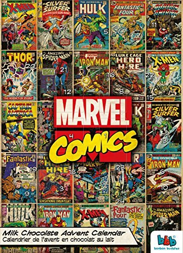 Toys inc Marvel Superheroes Hulk Captain America Spider-man Advent Milk Chocolate Christmas Calendar 2014 40g