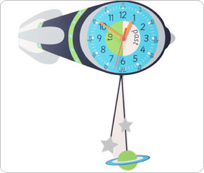 Racing Rocket Teaching Clock