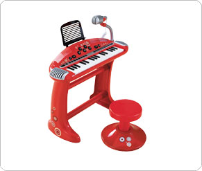 TP Superstar Cool Keyboard And Stool - Red
