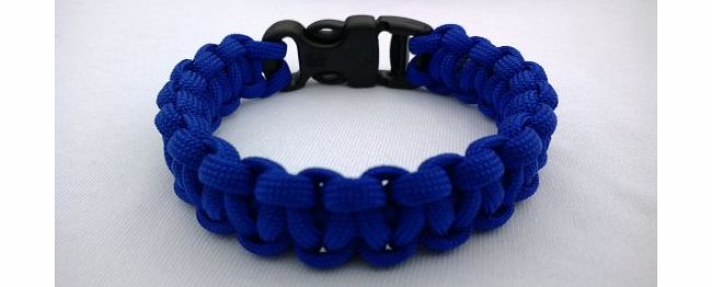 Tradewinds 7`` Electric Blue Paracord 550 Cobra Stitch Survival Bracelet/Wristband. Handmade In Norfolk U.K.