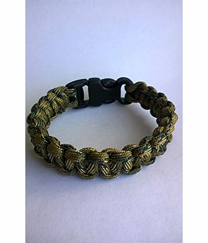 Tradewinds 7`` Jungle Camo Paracord 550 Cobra Stitch Survival Bracelet/Wristband. Handmade In Norfolk U.K.