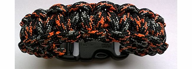 Tradewinds 7`` Ninja Warrior Paracord 550 Cobra Stitch Survival Bracelet/Wristband. Handmade In Norfolk U.K.
