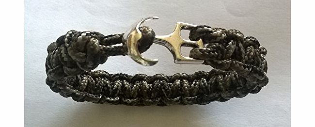 Tradewinds 7`` Python Paracord 425 Cobra Stitch Bracelet/Wristband With Metal Anchor Toggle Fastening. Handmade In Norfolk U.K.